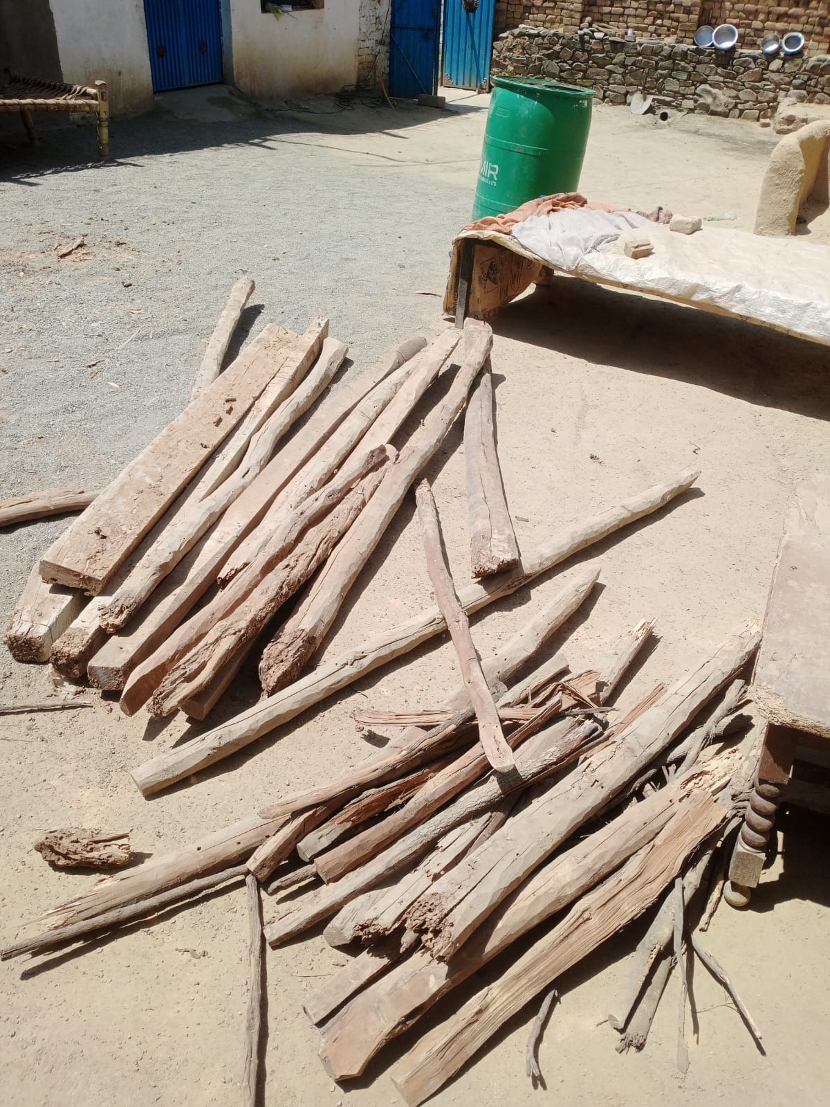 Materials staged for a community build.
