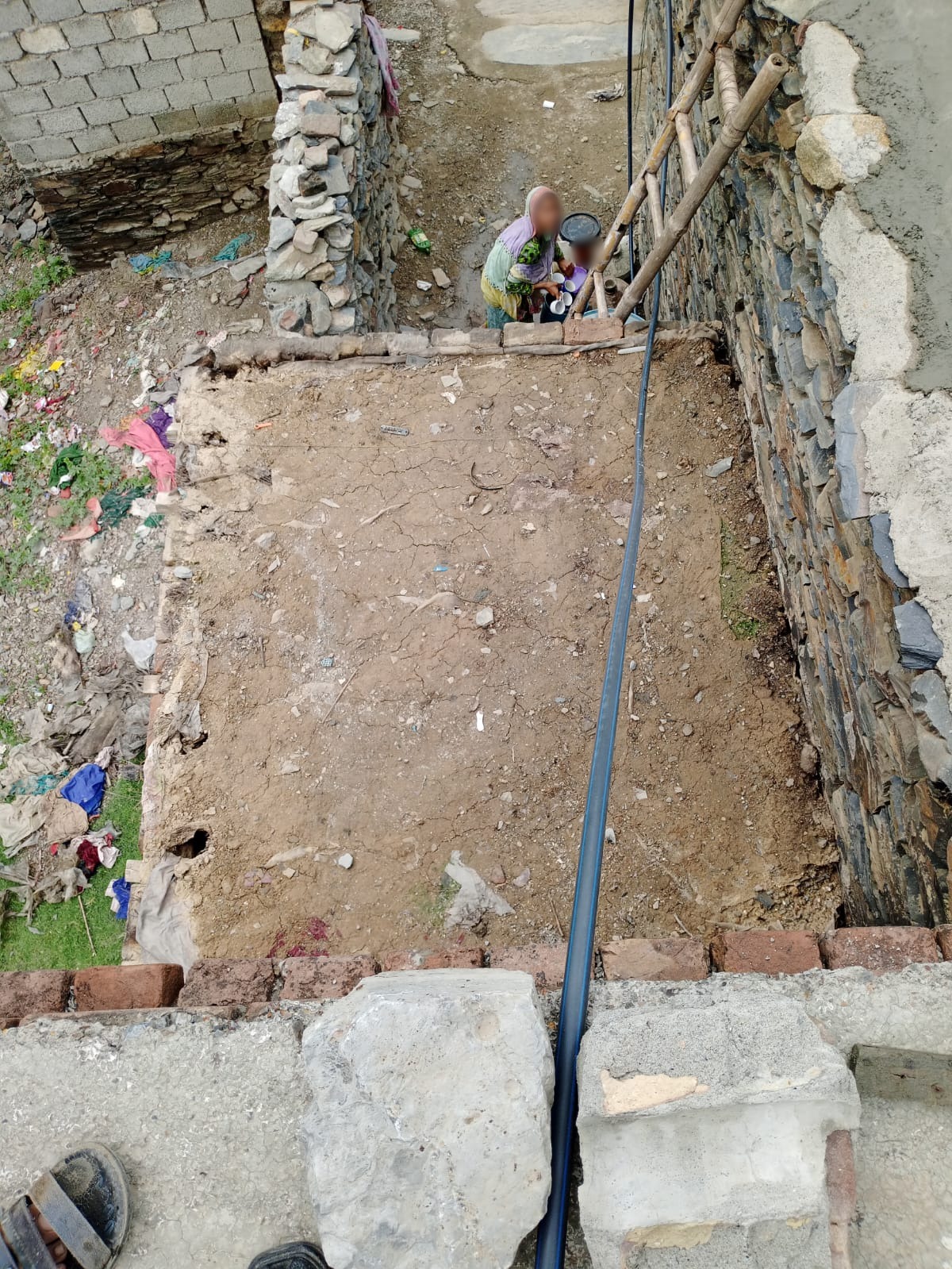Concrete works on a community site.